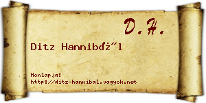 Ditz Hannibál névjegykártya